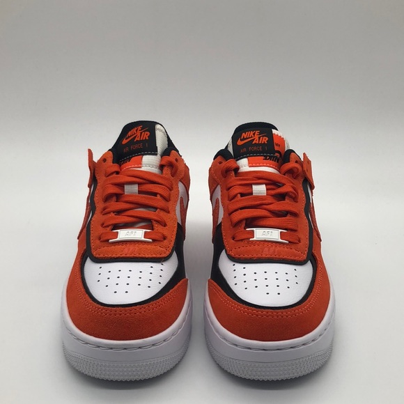 Women’s Nike Air Force 1 Shadow Rush Orange Black White Sneakers DQ8586-800 NWOB - Picture 3 of 5
